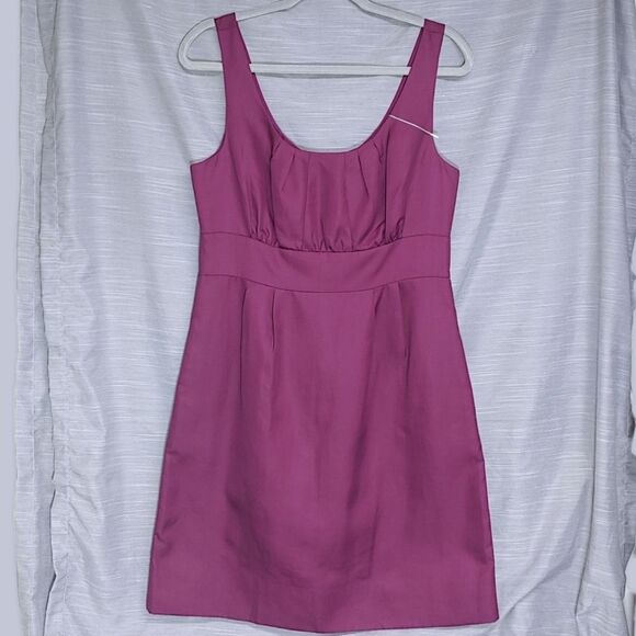 J.Crew Purple Sydney Cotton Cady Minimalist Cocktail Dress Pockets Womens 10 NWT - Picture 2 of 12